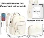 Stylish Beige Mini Backpack with USB Charging Port