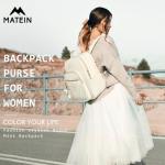 Stylish Beige Mini Backpack with USB Charging Port