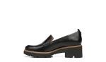 Naturalizer Women's Black Leather Heeled Loafers