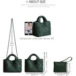 Chic Dark Green Woven Tote with Coin Purse