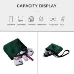 Chic Dark Green Woven Tote with Coin Purse