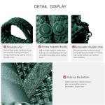 Chic Dark Green Woven Tote with Coin Purse