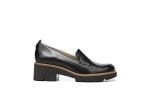 Naturalizer Women's Black Leather Heeled Loafers