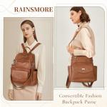 Rainsmore Designer Convertible Backpack Purse for Women
