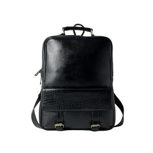 Elegant Black Leather Backpack for Work and Travel