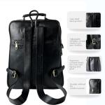 Elegant Black Leather Backpack for Work and Travel