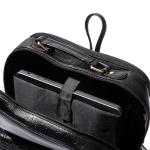 Elegant Black Leather Backpack for Work and Travel