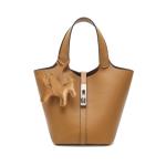 Kadynow Vegan Leather Bucket Tote Bag - Yellow Brown