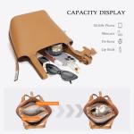 Kadynow Vegan Leather Bucket Tote Bag - Yellow Brown