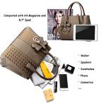 Chic Khaki PU Leather Satchel Shoulder Bag