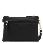 Chic Black Multi-Zipper Wristlet Crossbody Bag