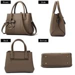 Chic Khaki PU Leather Satchel Shoulder Bag