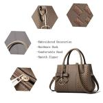 Chic Khaki PU Leather Satchel Shoulder Bag