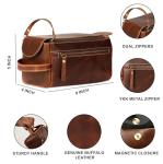 KomalC Buffalo Leather Unisex Travel Toiletry Bag