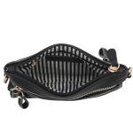 Chic Black Multi-Zipper Wristlet Crossbody Bag