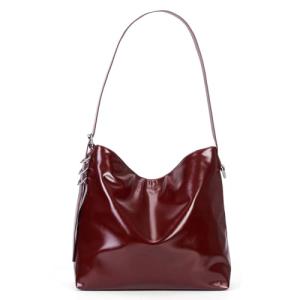 Stylish Red PU Leather Hobo Tote Bag