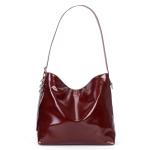 Stylish Red PU Leather Hobo Tote Bag