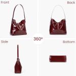 Stylish Red PU Leather Hobo Tote Bag