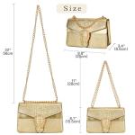 Gold Snake Print Leather Chain Shoulder Bag