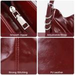 Stylish Red PU Leather Hobo Tote Bag