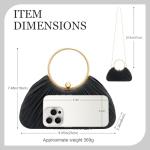 Elegant Black Pleated Evening Clutch Purse