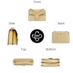 Gold Snake Print Leather Chain Shoulder Bag