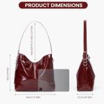 Stylish Red PU Leather Hobo Tote Bag