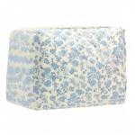 Quilted Blue Makeup Bag for Travel