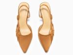 Coutgo Women's Light Brown Slingback Kitten Heels
