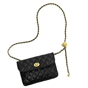 YAMEIZE Mini PU Leather Chain Belt Bag