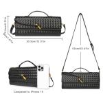 Sleek Black Woven Evening Clutch Bag