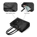 Stylish Black Waterproof Leather Laptop Tote Bag
