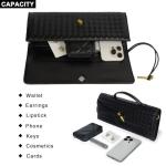 Sleek Black Woven Evening Clutch Bag