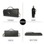 Sleek Black Woven Evening Clutch Bag