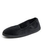 Dearfoams Women's Cozy Memory Foam Slipper, Black