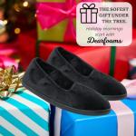 Dearfoams Women's Cozy Memory Foam Slipper, Black