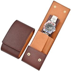 Luxury Leather Watch Case Pouch for Travel