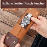 Luxury Leather Watch Case Pouch for Travel