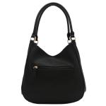 Chic Faux Leather Medium Black Hobo Bag