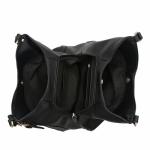 Chic Faux Leather Medium Black Hobo Bag