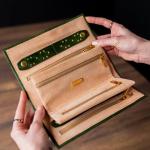 Italian Full Grain Leather Jewelry Roll - Green