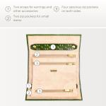 Italian Full Grain Leather Jewelry Roll - Green