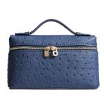 Rejolly Navy Blue Leather Crossbody Bag