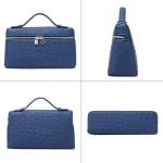 Rejolly Navy Blue Leather Crossbody Bag