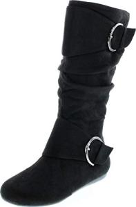 Klein-70 Women's Black Mid-Calf Buckle Boots