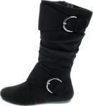 Klein-70 Women's Black Mid-Calf Buckle Boots