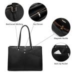 Stylish Black Waterproof Leather Laptop Tote Bag