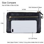 Befen Black Leather RFID Wristlet Clutch Wallet