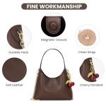 Trendy Cherry Faux Leather Hobo Bag