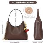 Trendy Cherry Faux Leather Hobo Bag